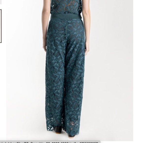 NWT Especia Lace Jade Foliage Maxi Pants for Women. Size Medium - Picture 3 of 6
